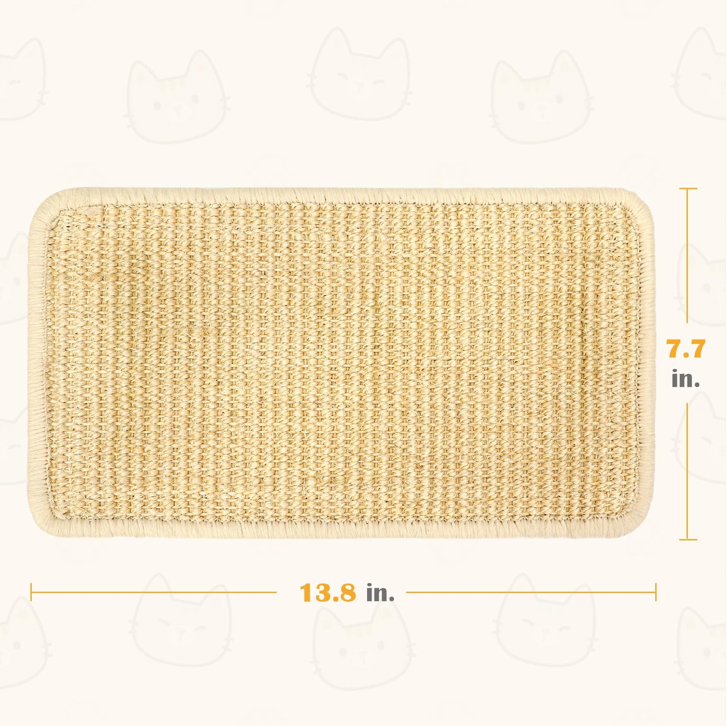 Cat Scratcher Mat Wall Mounted, 14 X 8 Inch Natural Sisal Cat Scratch Pad, Vertical Cat Scratching Board with Velcro Tapes, Protect Wall, Couch, Carpet, Furniture