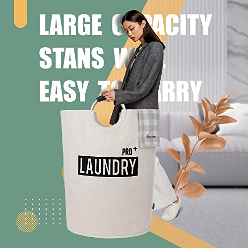 Caroeas 90L Laundry Basket (13 Colors), Waterproof Laundry Hamper, Laundry Bag with Padded Handles, Clothes Hamper Stands Up Well, Collapsible Laundry Basket Easy Storage
