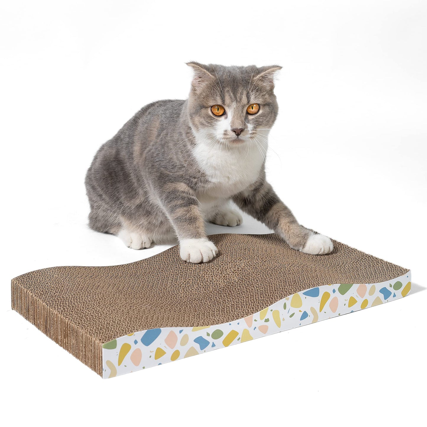 Coching Cat Scratcher Cardboard Cat Scratch Pad with Premium Scratch Textures Design Durable Cat Scratching Pad Reversible